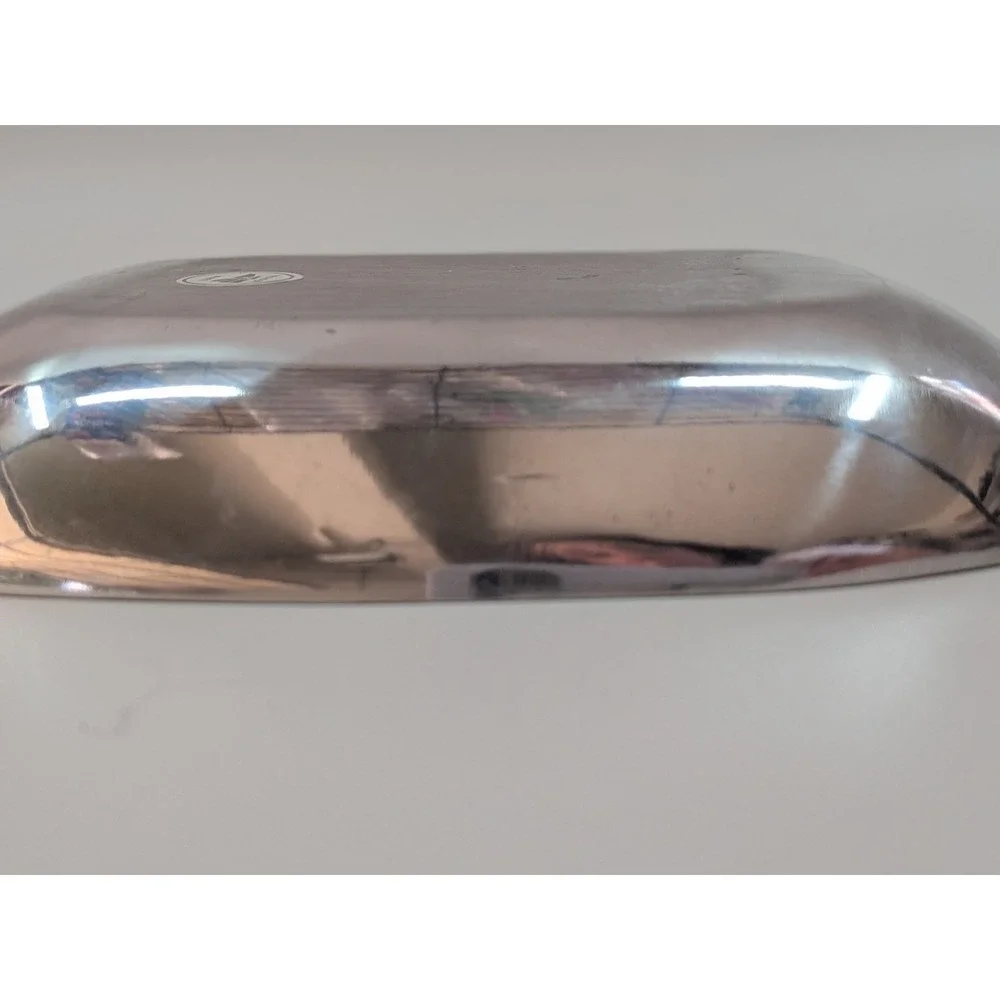 Mexican Handcrafted Polished Aluminum Textured Oval Catchall Tray Silver Dish